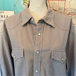 XL Wallace & Barnes Grey Flannel Cowboy Shirt